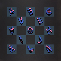 Silkscreen Alphabets on Black A-Z