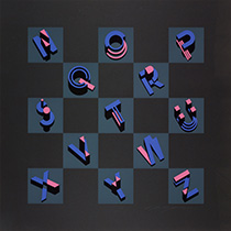 Silkscreen Alphabets on Black A-Z