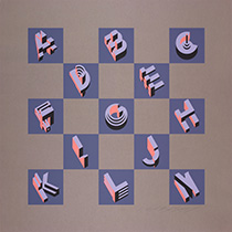 Silkscreen Alphabets on gray A-Z